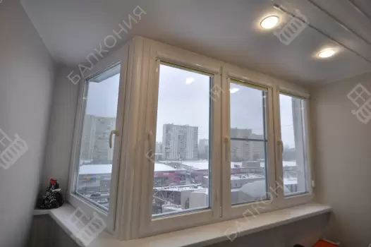 Теплое остекление балкона Сапожок окнами ПВХ Brusbox