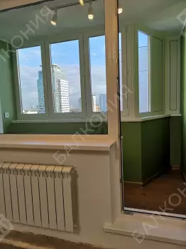 Остекление и отделка балкона Сапожок  гипсокартоном под покраску и ламинатом