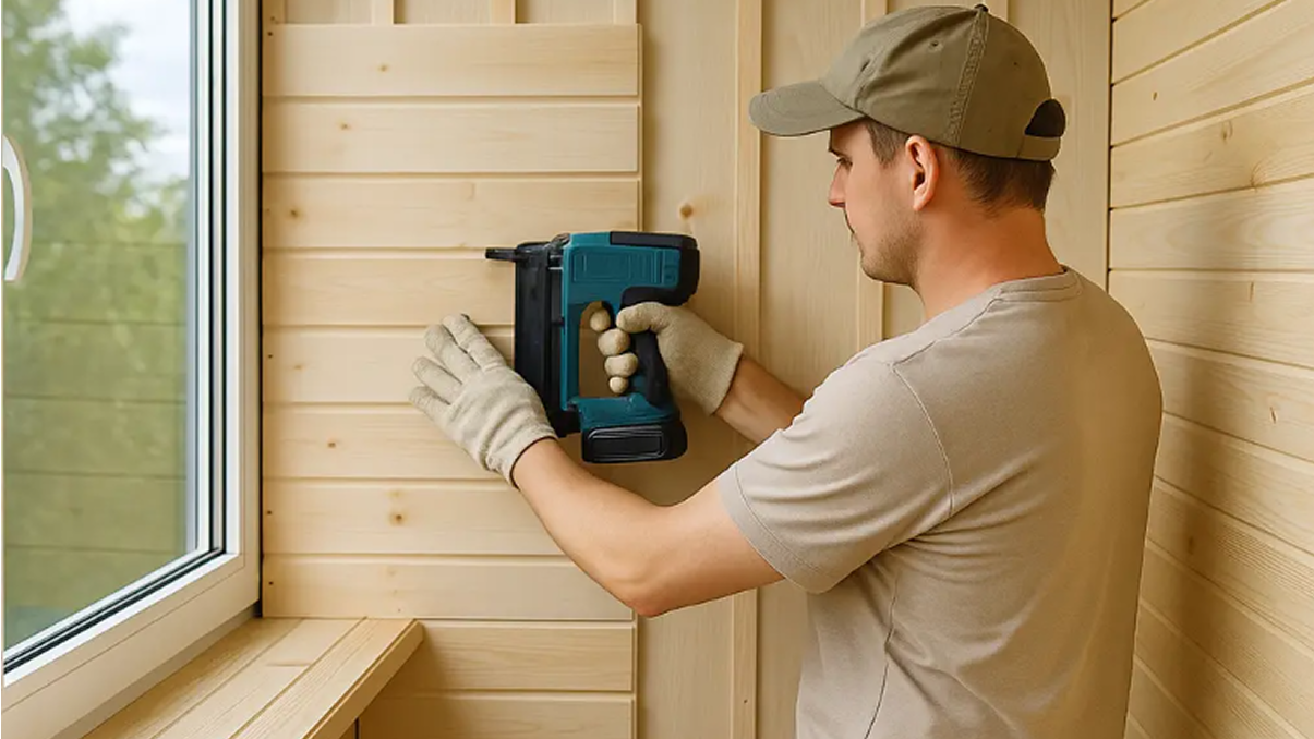 Отделка балкона вагонкой - установка